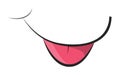 Cute tongue smile vector symbol icon design.