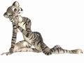 Cute Toon Figure - White Tiger
