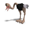 Cute toon ostrich gives so much fun Royalty Free Stock Photo