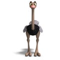 Cute toon ostrich gives so much fun Royalty Free Stock Photo
