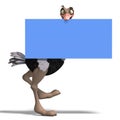 Cute toon ostrich gives so much fun Royalty Free Stock Photo