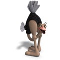 Cute toon ostrich gives so much fun Royalty Free Stock Photo