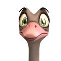 Cute toon ostrich gives so much fun