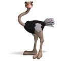 Cute toon ostrich gives so much fun