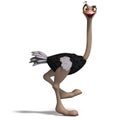 Cute toon ostrich gives so much fun