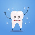 Cute tooth cartoon character funny human dental internal organ mascot anatomy healthcare medicine concept