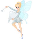 Cute Tooth Fairy flying with Tooth