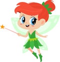 Cute Tooth Fairy Girl Cartoon Character Flying With Magic Wand Royalty Free Stock Photo