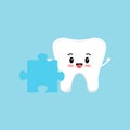 Cute tooth with puzzle piece.