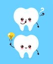 Cute tooth with question mark Royalty Free Stock Photo