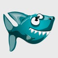 Cute toothy blue fish shark with big eyes Royalty Free Stock Photo