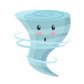 Cute tornado with shocked face