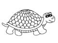 Cute tortoise isolated on the white background