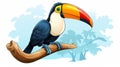 Cute Toucan Clip Art With Detailed Shading For 2d Game Art