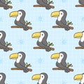 Cute toucan Seamless Pattern Background