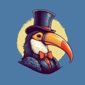 Cute Toucan T-shirt Design With Tiny Top Hat