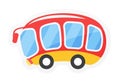 Cute tourist bus for travel, public transport and abstract travel sticker