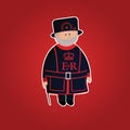 Cute Tower of London beefeater character Royalty Free Stock Photo