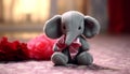 Cute toy elephant, a gift of love for a baby generated by AI Royalty Free Stock Photo