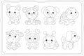 Set of funny baby animal characters Kawaii Royalty Free Stock Photo