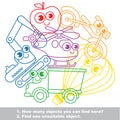 Cute toy transport mishmash set in vector.