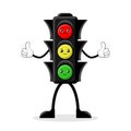 Cute traffic light. Cartoon simple style.