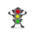 Cute traffic light mascot vector