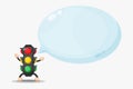 Cute traffic lights mascot with bubble speech