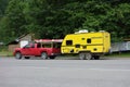 A cute trailer at a campground