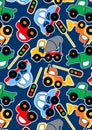 Cute transport and traffic lights in a repeat pattern