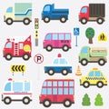 Cute Transportation Collection Set Royalty Free Stock Photo