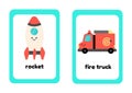 Cute Transportation Vehicles Flashcard - 5