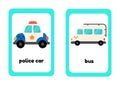 Cute Transportation Vehicles Flashcard - 4