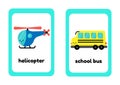 Cute Transportation Vehicles Flashcard - 1