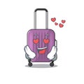 Cute travel suitcase the in love mascot shape