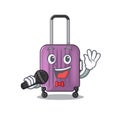 Cute travel suitcase the singing mascot shape