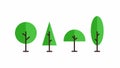 cute tree icon set Royalty Free Stock Photo