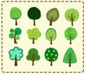 Cute tree icon set