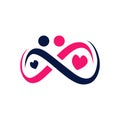 cute trendy eternal love symbol logo vector. Sign of endlesss love design with infinity icon illustration