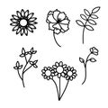 Cute and Trendy Outline Flower Design For Decoration