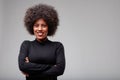 Cute trendy Young Black woman with vivacious smile Royalty Free Stock Photo