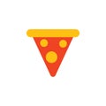 Cute triangle pizza shape symbol vector