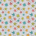 Cute tribal seamless pattern with hand drawn stars for kids. Texture for fabric or wrapping paper. Trendy background in scandinavi