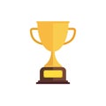 cute trophy flat design vector illustration