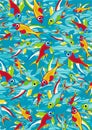 Cute Tropical Fish Pattern Royalty Free Stock Photo