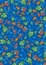 Cute Tropical Fish Pattern Royalty Free Stock Photo