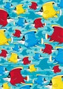 Cute Tropical Fish Pattern Royalty Free Stock Photo