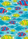 Cute Tropical Fish Pattern Royalty Free Stock Photo