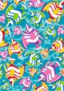 Cute Tropical Fish Pattern Royalty Free Stock Photo