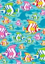 Cute Tropical Fish Pattern Royalty Free Stock Photo